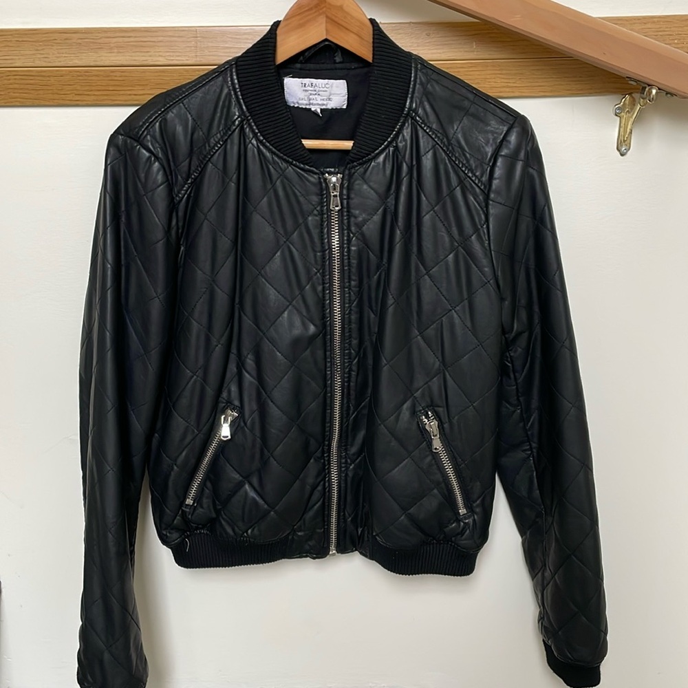 Faux Leather BomberJacker